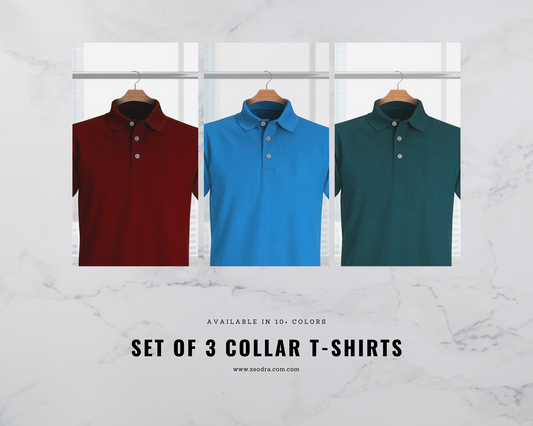 Pack of 3 Collar T-Shirts with Pocket