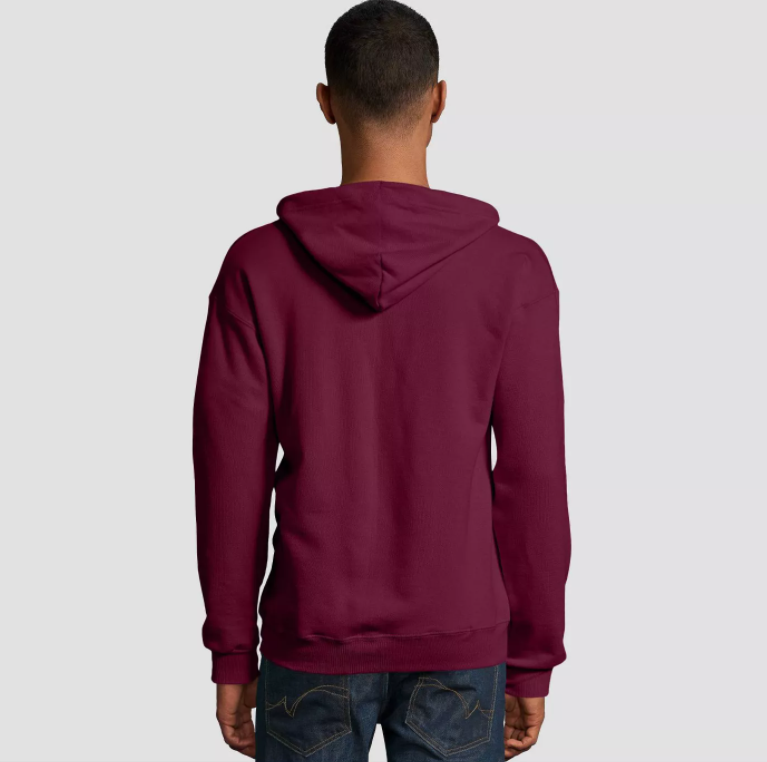 Maroon With Zipper Hoodie